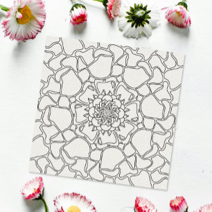 Mindful Summer: Abstract Floral Pattern Colouring  Poster