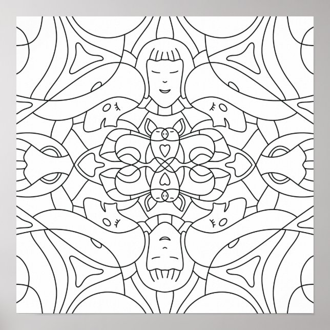 Mindful Summer: Playful Colouring Poster (Front)