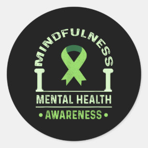 Mindfulness Awareness Mental Health Month Mental H Classic Round Sticker