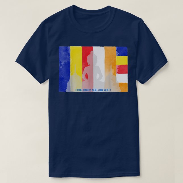 Mindfulness Buddha Buddhist Flag Spiritual Yoga Me T-Shirt (Design Front)