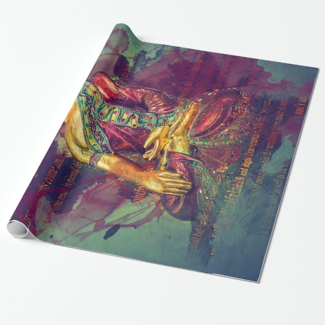 Mindfulness Buddha Wrapping Paper (Unrolled)