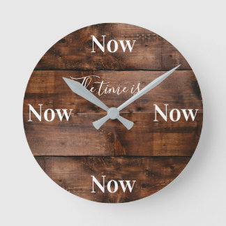 Mindfulness Clock with Faux Wood Background