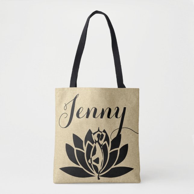 Mindfulness Gift Yoga Meditation Lotus Named Tote (Front)