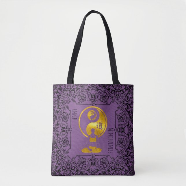 Mindfulness Gift YOGA Meditation Personalised Tote Bag (Front)