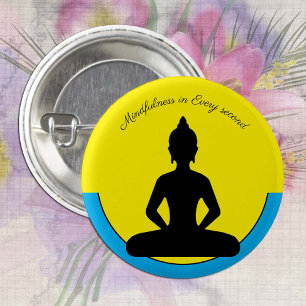Mindfulness in Every Second /Meditation & Yoga 3 Cm Round Badge