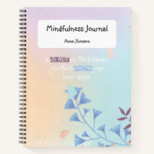 Mindfulness Journal Monogram Inspirational Quote