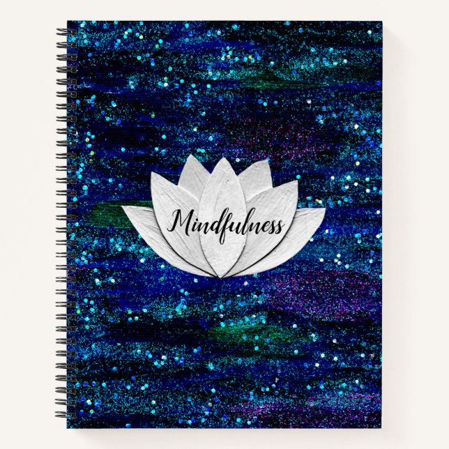 Mindfulness Lotus Flower Galaxy Notebook (Front)