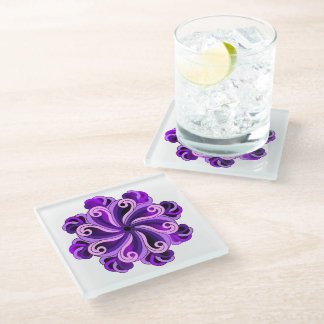 Mindfulness Mandala Design Glass Coaster