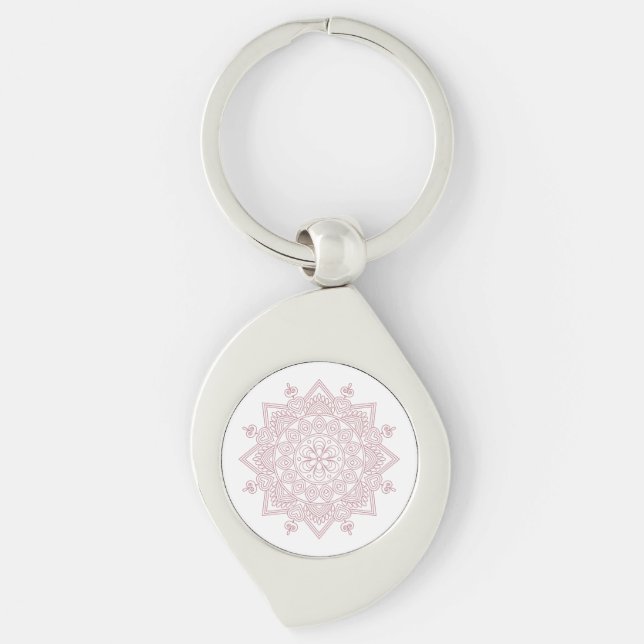 Mindfulness Mandala Design Metal Keychain (Front)