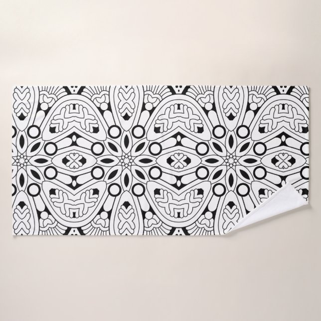 Mindfulness Mandala Design Yoga Bath Towel (Bath Towel)
