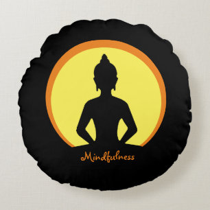 Mindfulness & Meditation (Buddha Studio decor) Round Cushion
