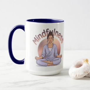 Mindfulness Meditation Mug Navy Blue Combo