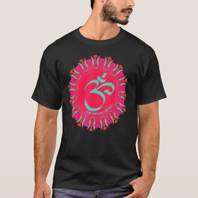 Mindfulness Om Ohm Mandala Buddhism Yoga Meditatio T-Shirt (Front)