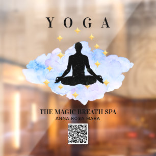 ** Mindfulness Reiki Man Yoga Gold Meditation Window Cling