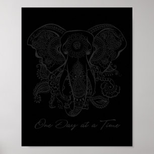 Mindfulness Saying Mandala Elephant Yoga Tee One D Poster