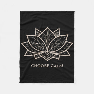 Mindfulness Saying Minimal Yoga Tee Choose Calm Fleece Blanket