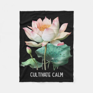Mindfulness Saying Minimal Yoga Tee Cultivate Calm Fleece Blanket