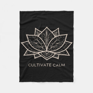 Mindfulness Saying Minimal Yoga Tee Cultivate Calm Fleece Blanket