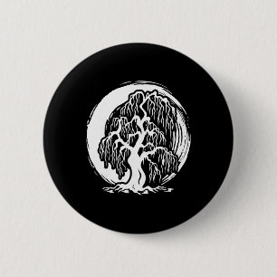 Mindfulness Weeping Willow Tree Meditation Buddhis 6 Cm Round Badge