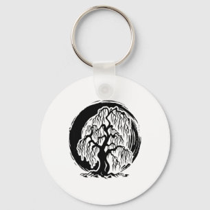 Mindfulness Weeping Willow Tree Meditation Buddhis Key Ring
