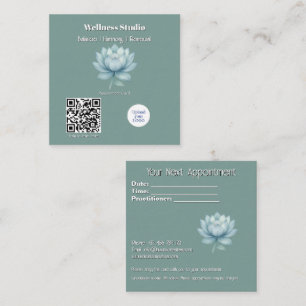 Mindfulness Wellness Consultant Zen Lotus Teal Appointment Card