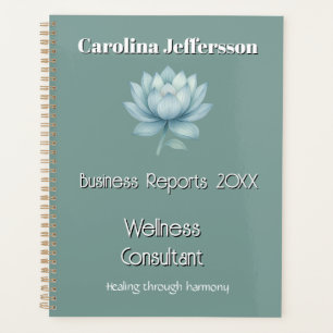 Mindfulness Wellness Consultant Zen Lotus Teal Planner