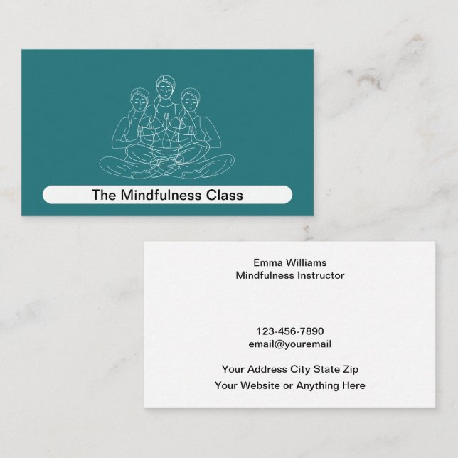 Mindfulness Yoga Class Business Cards (Front/Back)