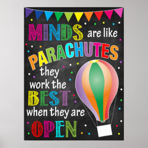 MINDS ARE LIKE PARACHUTES! POSTER