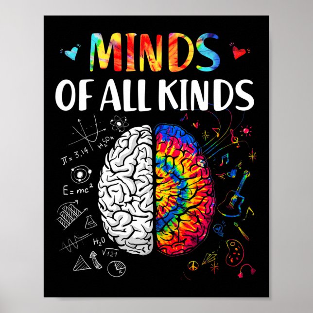 Minds Of All Kinds Neurodiversity Autism Awareness Poster (Front)