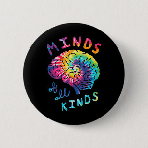 Minds Of All Kinds Neurodiversity Tie Dye Autism A 6 Cm Round Badge
