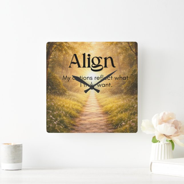Mindset Affirmation for Home Office Wellness Space Square Wall Clock (Home)