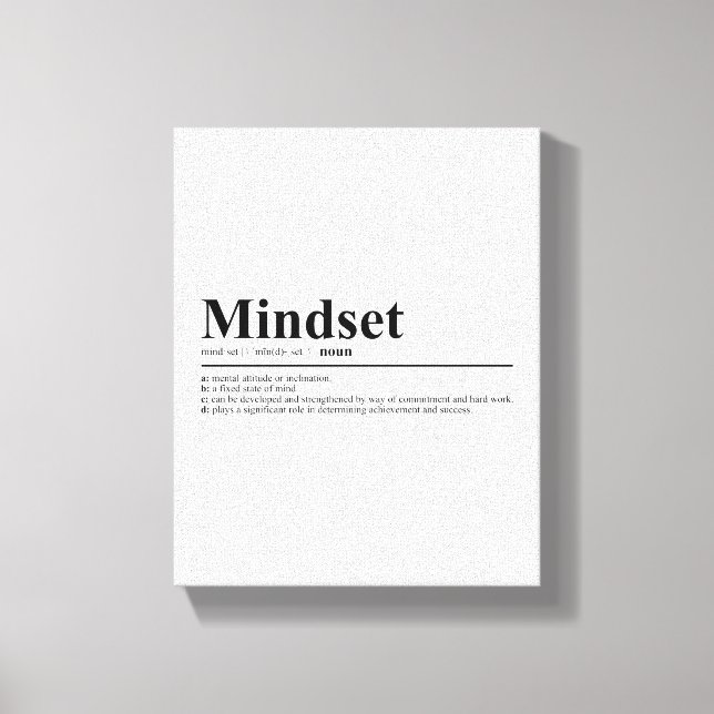 Mindset Definition Motivational Quote  Canvas Print (Front)