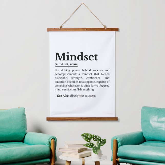 Mindset Definition Quote Hanging Tapestry (Living Room)