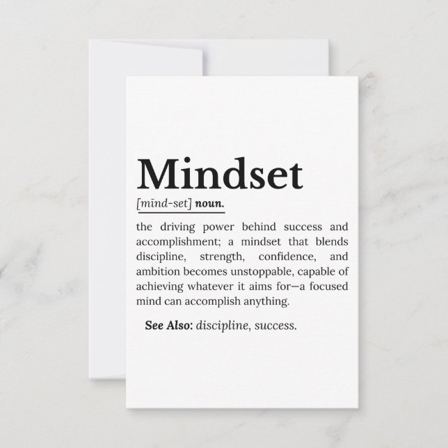 Mindset Definition Quote RSVP Card (Front)