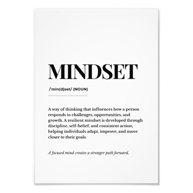 Mindset Definition Typography Print (Front)