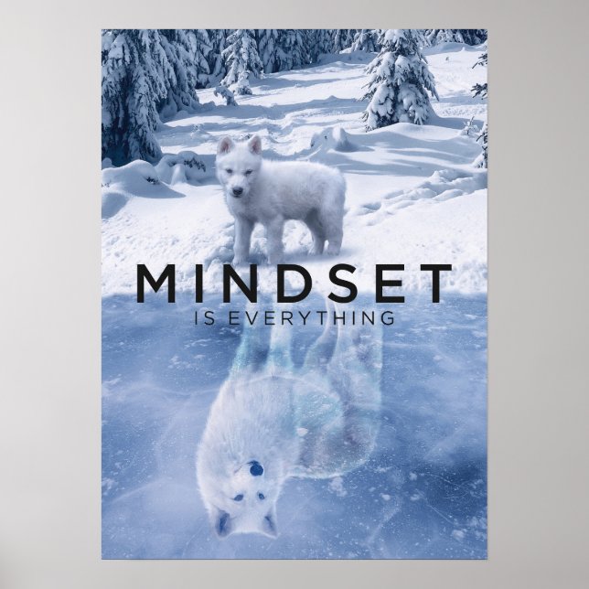 Mindset Is Everything, Arctic Wolf Success Hustle  Poster (Front)