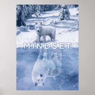 Mindset Is Everything, Arctic Wolf Success Hustle Poster