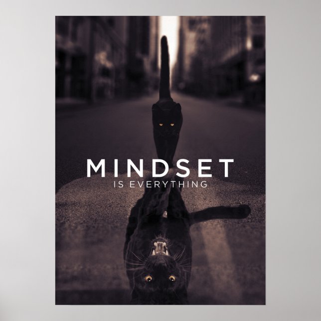 Mindset Is Everything - Black Cat Panther Water Poster (Front)