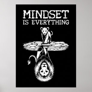 Mindset Is Everything, Cat Lion - Gym, Success Poster