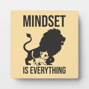 Mindset is Everything - Cat Lion Motivational Plaque