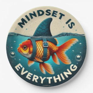 Mindset Is Everything Goldfish Motivational Quote Paper Plate