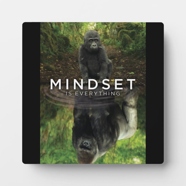 Mindset Is Everything - Gorilla Motivational Plaque (Front)