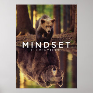 Mindset Is Everything - Grizzly Bear Motivational Poster