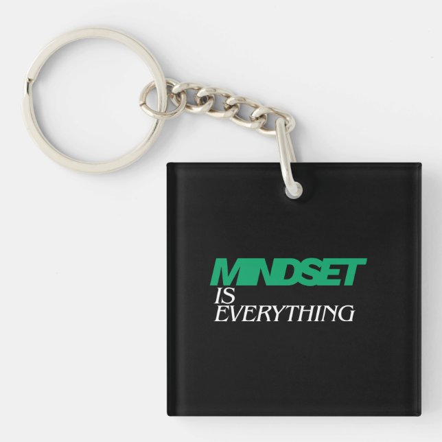 Mindset is Everything, Inspirational, Motivational Key Ring (Front)