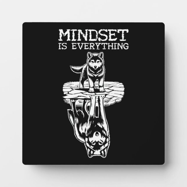 Mindset Is Everything, Wolf - Gym, Hustle, Success Plaque (Front)