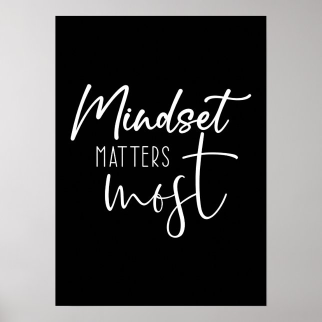 Mindset Matters, Hustle Success Gym Motivation Poster (Front)