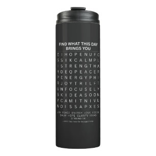 Mindset Word Search Puzzle design Thermal Tumbler