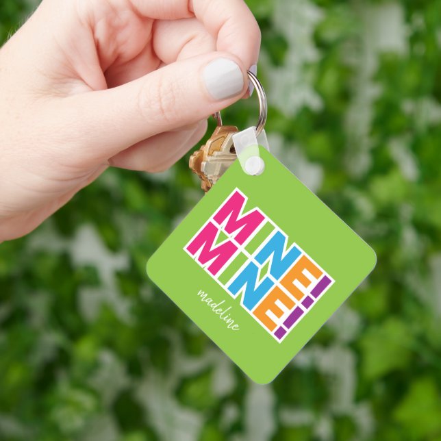 MINE! - Colourful Personalised Keychain (Hand)
