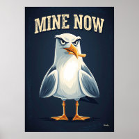 Mine Now Seagull – Funny Cartoon Character Art