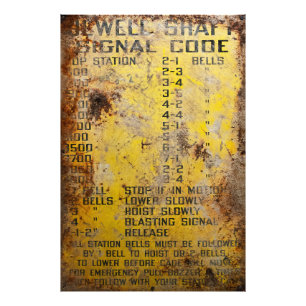 Mine Shaft Hoist Communication Chart Photo Print